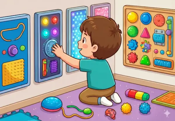 Niño realizando actividades de integración sensorial con terapeuta